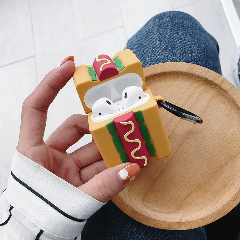 

3D Funny Bluetooth Wireless Earphone Case For Airpods 2 Case Cute Food Silicone Case For Apple Air pods 1 Lips Cover For Earpods