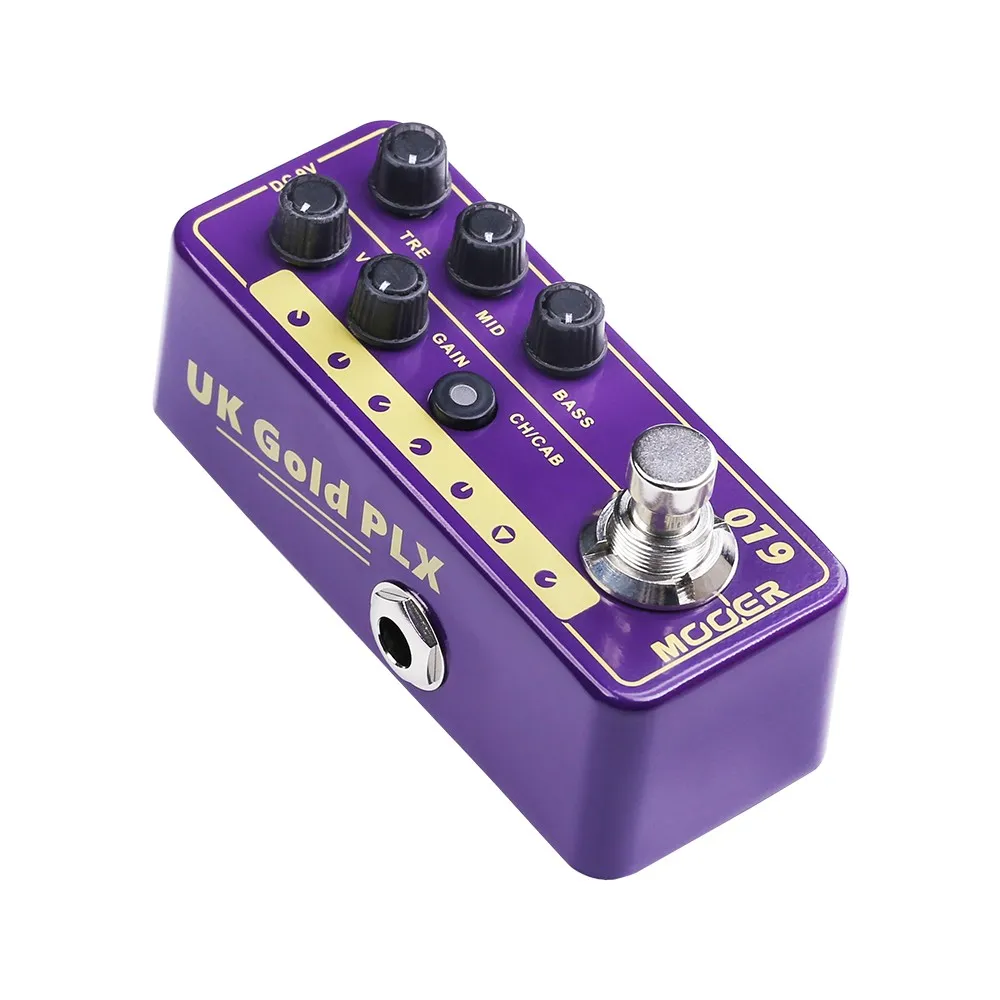 MOOER 019 UK Gold PLX Guitar Pedal Processor Classic Rock Sound Dual Channel Preamp Guitar Effect Pedal Independent 3 Band EQ MOOER 019 UK Gold PLX Guitar Pedal Processor Classic Rock Sound Dual Channel Preamp Guitar Effect Pedal Independent 3 Band EQ