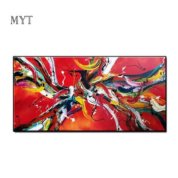 

MYT Red Picture Home Decor Big Size Hot Sale Handpainted Abstract Oil Painting on Canvas Wall Art Pictures For Living Room