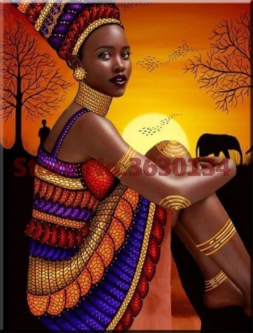 

African woman 5D Diamond Embroidery Diy Diamond Painting Cross Stitch Full Diamond Mosaic Wall Decoration Diamond Painting Gift