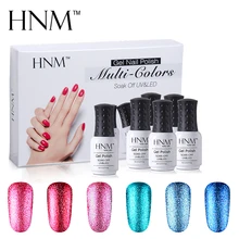 HNM 6 шт./компл. супер блестящие лак для ногтей Подарочная коробка 8 мл масла лак для ногтей! полупостоянная светодиодный лак для ногтей комплекты нейл-арта Наборы