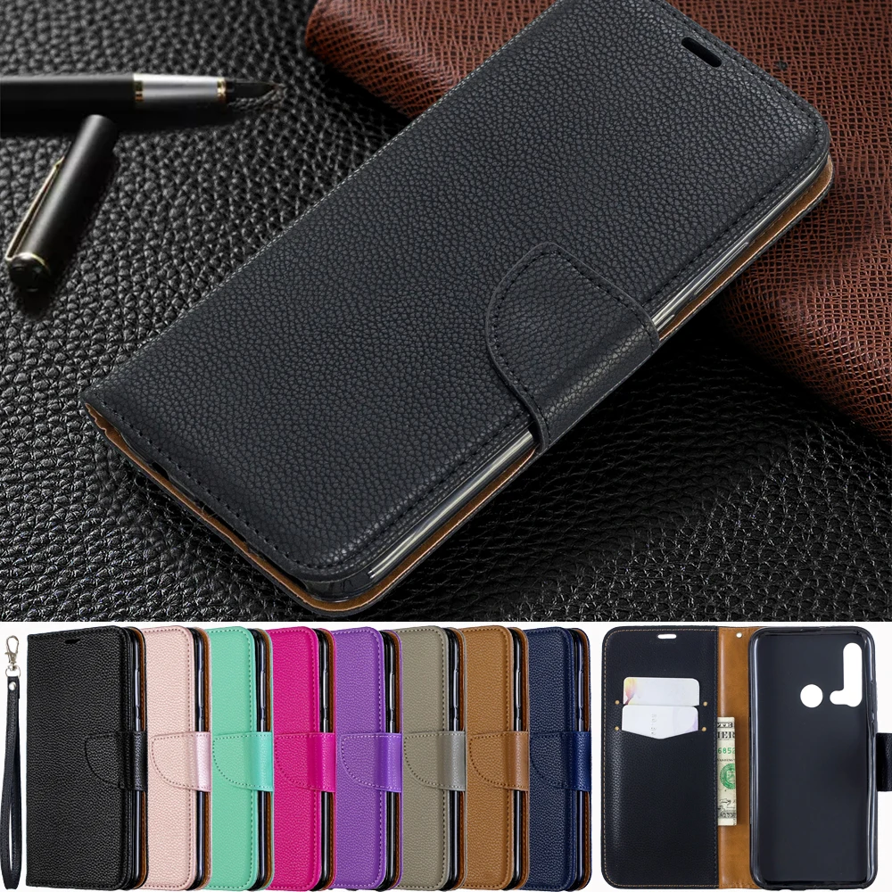 

Wallet Phone Case For Huawei P20 Lite 2019 Nova 5i Cover PU Leather Flip Stand Wrist Strap Credit Card Slots Magnetic Closure