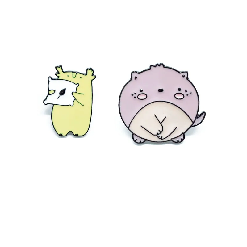 

New cute gray guinea pig small animal with pillow child favorite animal brooch gift backpack clothing pendant jewelry