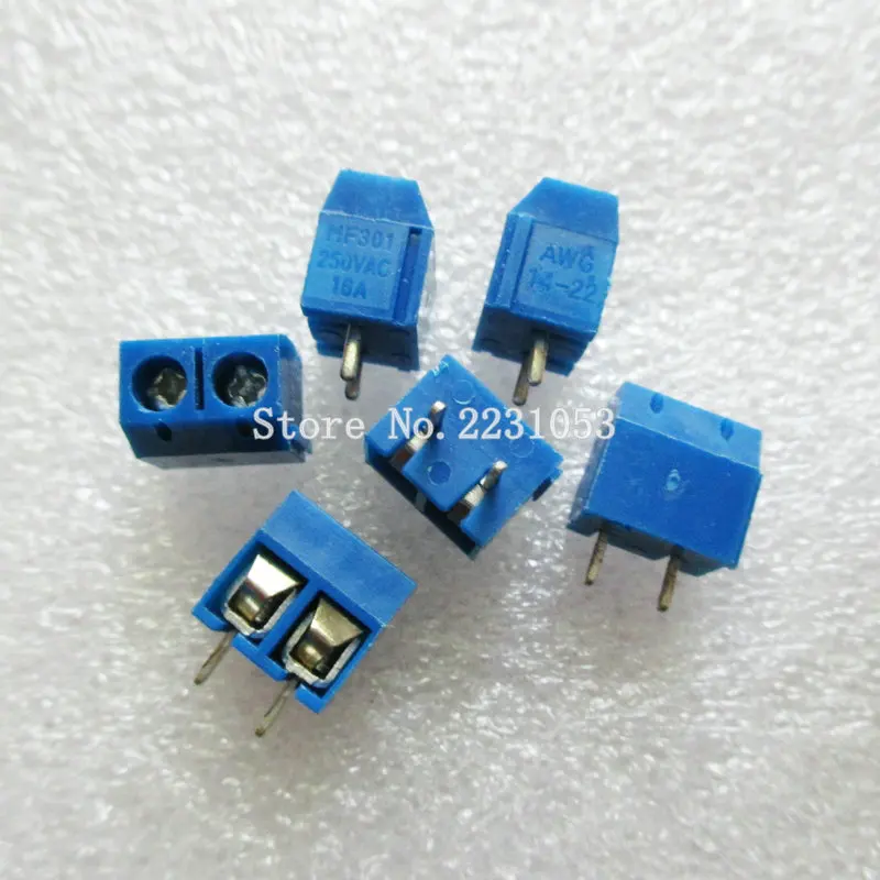 20 шт./лот KF301-2P KF301-5.0-2P KF301 винт 2Pin 5,0 мм прямой контактный PCB винт Клеммная колодка Разъем