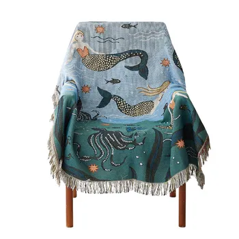 

Mermaid sofa Towel Blanket for Couch Sofa Decorative Slipcover Throws Rectangular Stitching Travel Plane Blanket