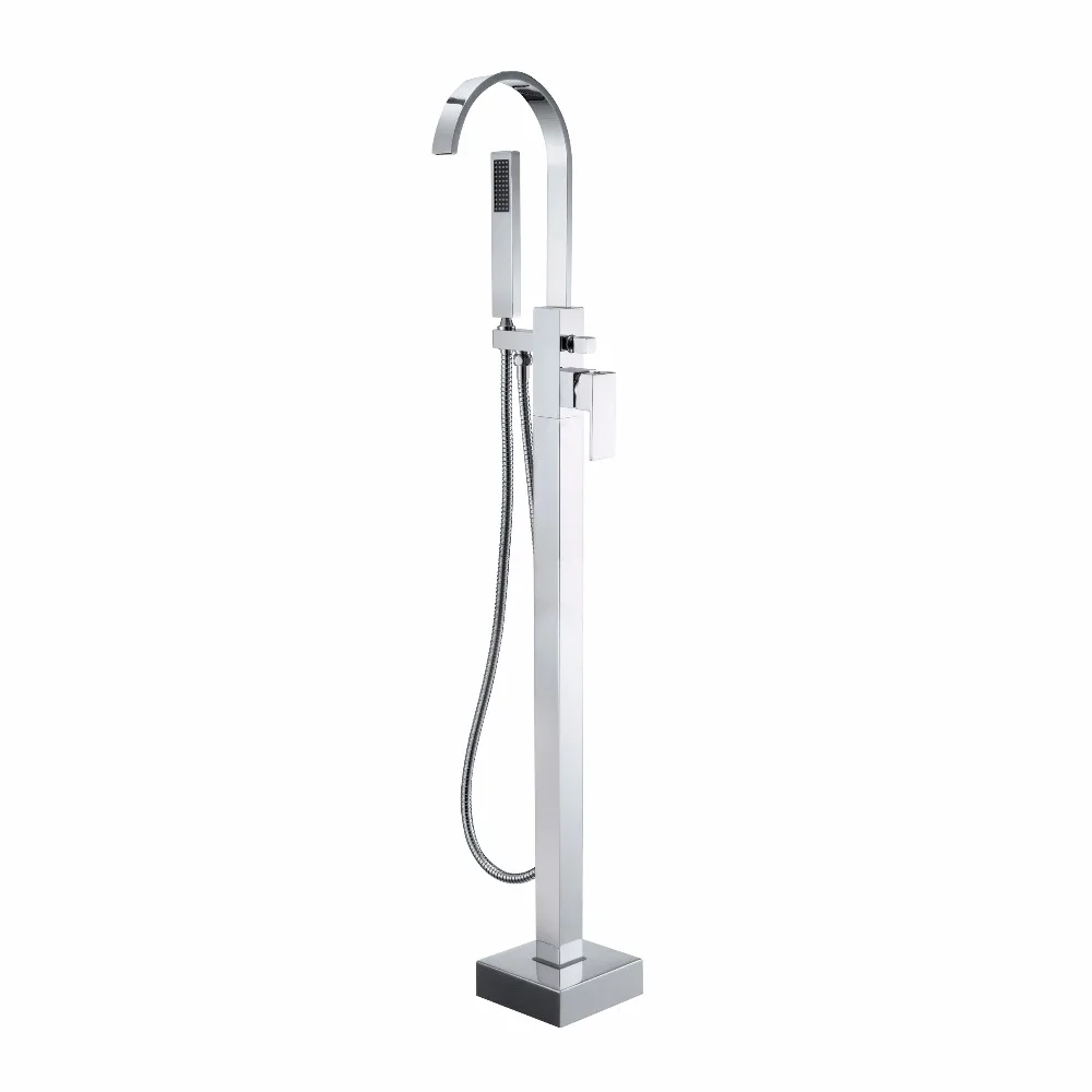 Floor Stand Faucets Bathtub Shower Faucet Floor Mount Bathroom Faucet Rotatable Lifting Type