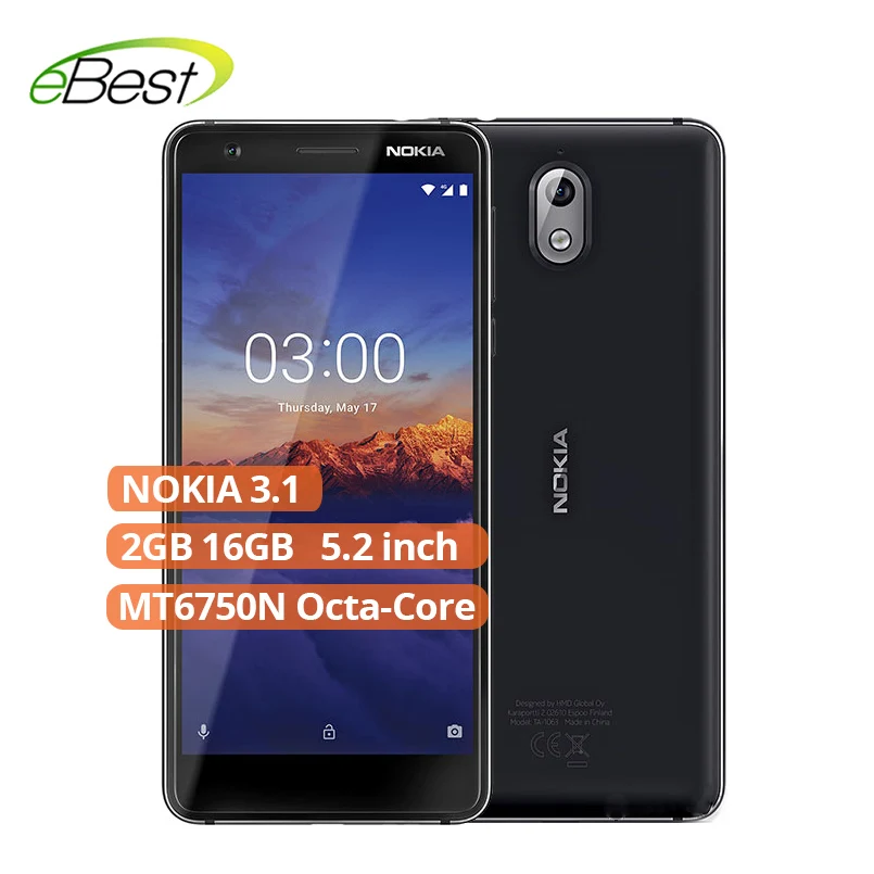 

Nokia 3.1 Android 4G LTE Smartphone 5.2’’ HD+ display 18:9 ratio MT6750N Octa-Core 2990mAh mobile phone