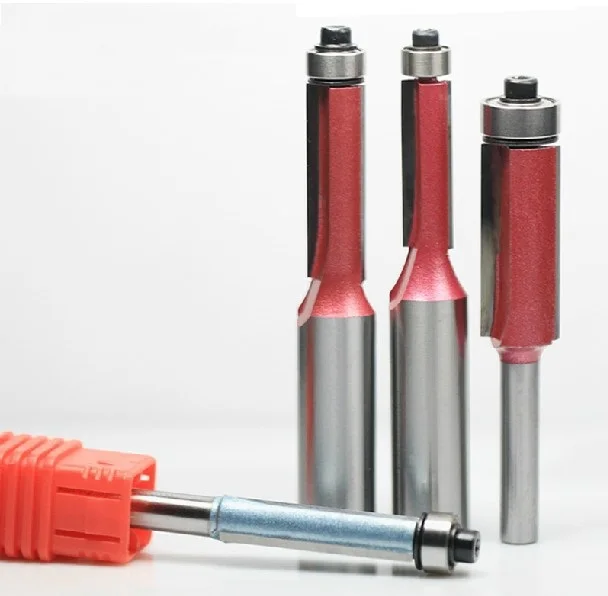 Double Flutes 1/2" x 3/8" Straight Flush Trim Router Cutter Bit with