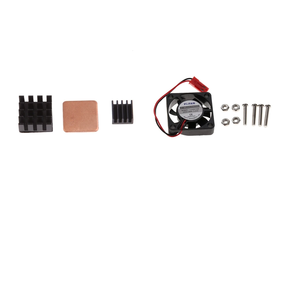 Dovewill DC 5V Brushless CPU Cooling Fan + Heatsinks for Raspberry Pi 3B/ 2B/ B+