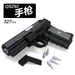 Военный Пистолет огнестрельного оружия модель серии современной пистолет QSZ92 P22514 327 шт. строительство комплект блоков детские игрушки