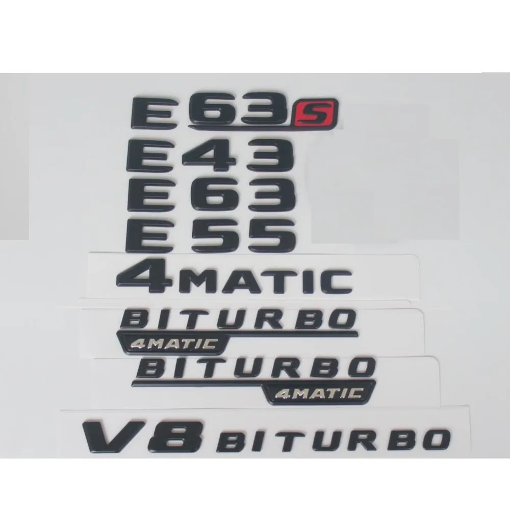 

New Black Red Flat " E63s " Car Trunk Rear Letters Number Badge Emblem Emblem Sticker for Mercedes Benz AMG E Class E63 S AMG