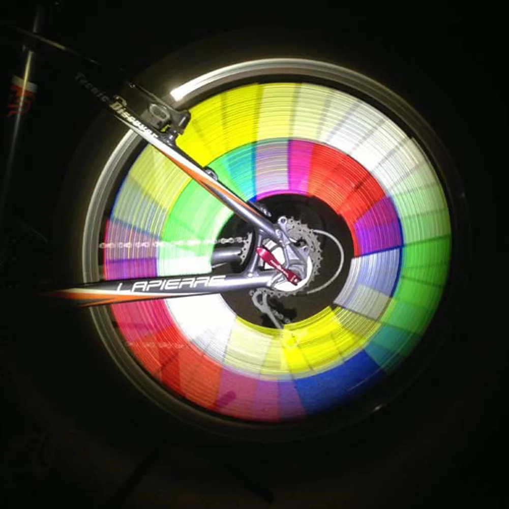 

12pcs Bike Reflective Tube Clip Light Bicycle Spokes Warning Reflective Flashlight Tube Light Bike Wheel Rim Steel Bright Color