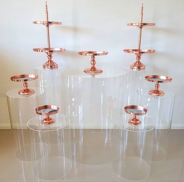2019 New Style Acrylic Clear Cake Pillar with Cake Standin Party DIY