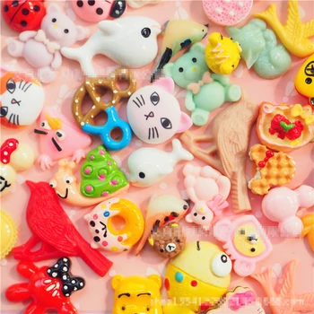 

30/50/100Pcs Slime Charms Cartoon Animal Sweets Resin Flatback Slime Accessories Beads Making Supplies DIY Scrapbooking Crafts