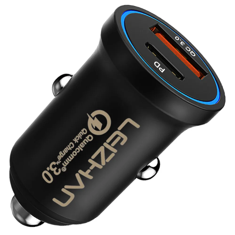 LEIZHAN USB PD автомобильное зарядное устройство Тип C Быстрая доставка авто QC3.0 для iPhone