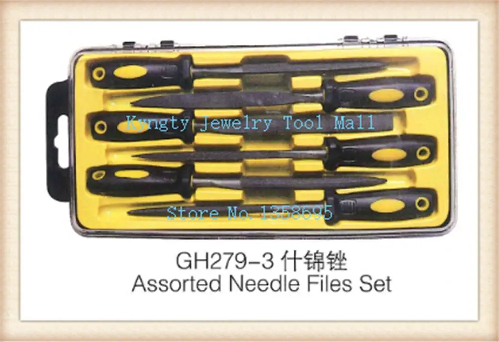 

6 Piece Precision Needle File Set Assorted Shaped with plastic handle