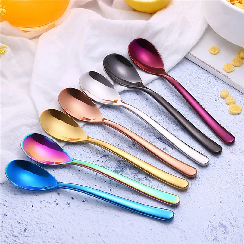 Stainless Steel Iced Cream Tea Spoons Spoon Coffee Spoons Scoop Kitchen Tools Accessories Tableware #3f28 (8)
