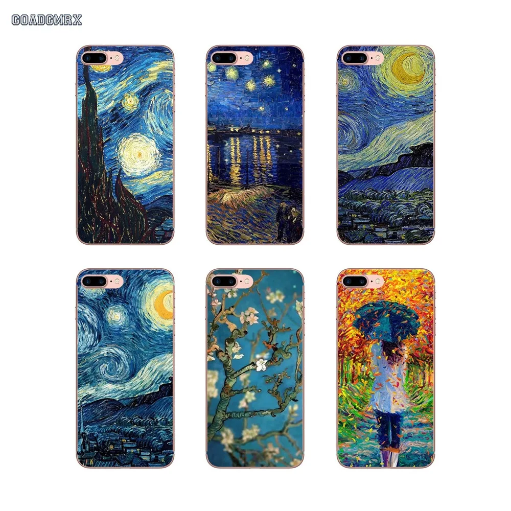 

For Huawei P Smart G7 G8 P7 Mate 10 P20 Pro P8 P9 P10 Lite Mini GR5 2017 Vincent Van Gogh The Starry Night Soft Transparent Case