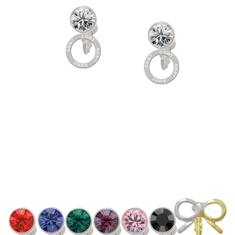 Aunt Eternity Ring Crystal Clip On Earrings