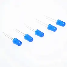 100 шт./лот 5 мм Голубая светодиодная лампа светоизлучающие диоды