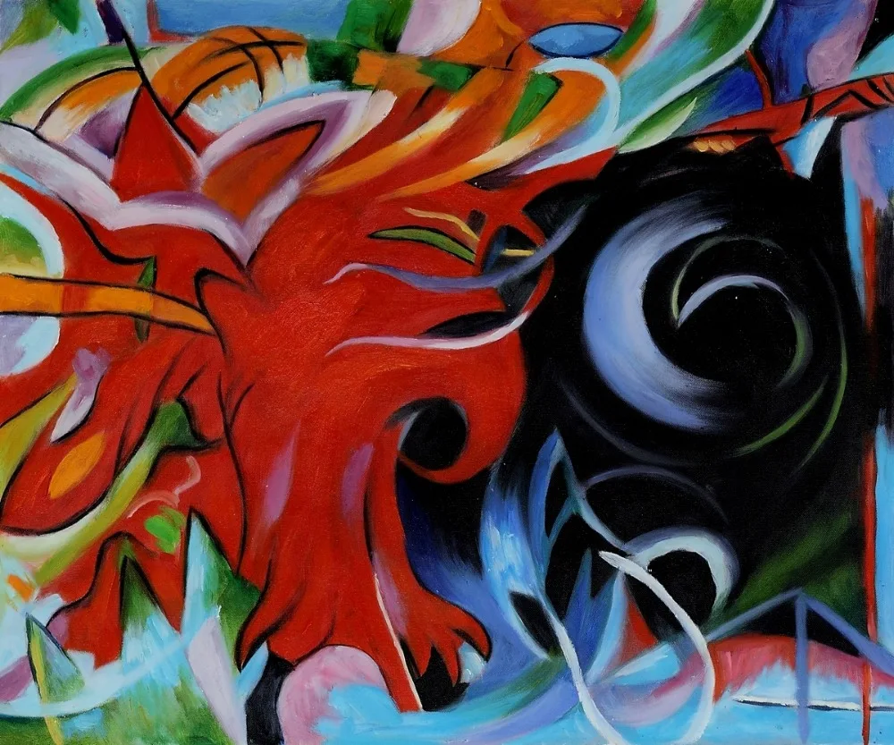 Ручная работа абстрактная живопись маслом боевые формы Franz Marc натюрморт