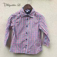 2016 New arrival Spring Autumn Fashion basic daily baby boys shirts plaid cotton easy to match children Soft shirts #161014_h80