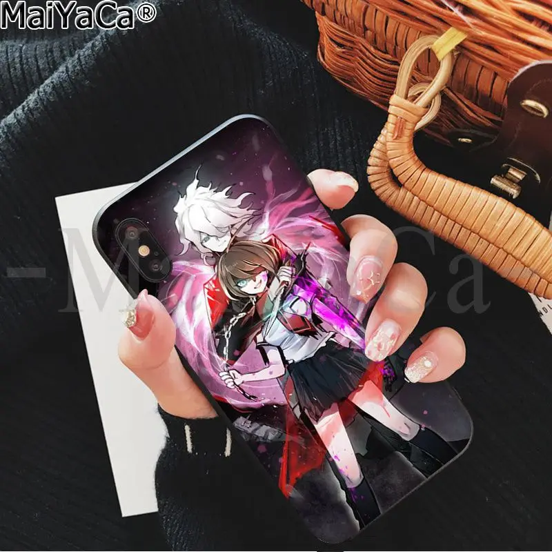 MaiYaCa Danganronpa Monokuma ТПУ черный чехол для телефона чехол для iPhone 5 5Sx 6 7 7plus 8 8Plus X XS MAX XR - Цвет: A10