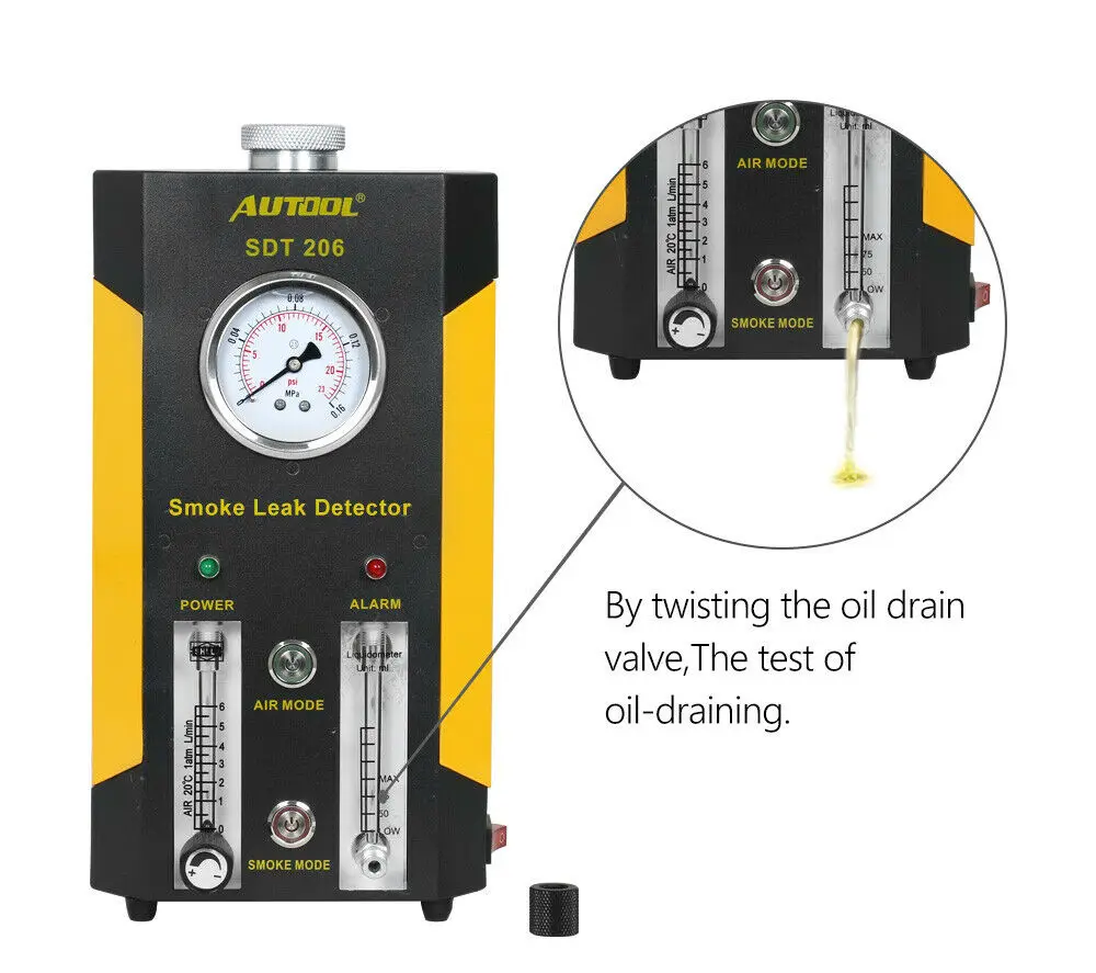 AUTOOL SDT206 генератор дыма для автомобилей машины дыма локатор утечки автомобильный диагностический детектор утечки SDT 206