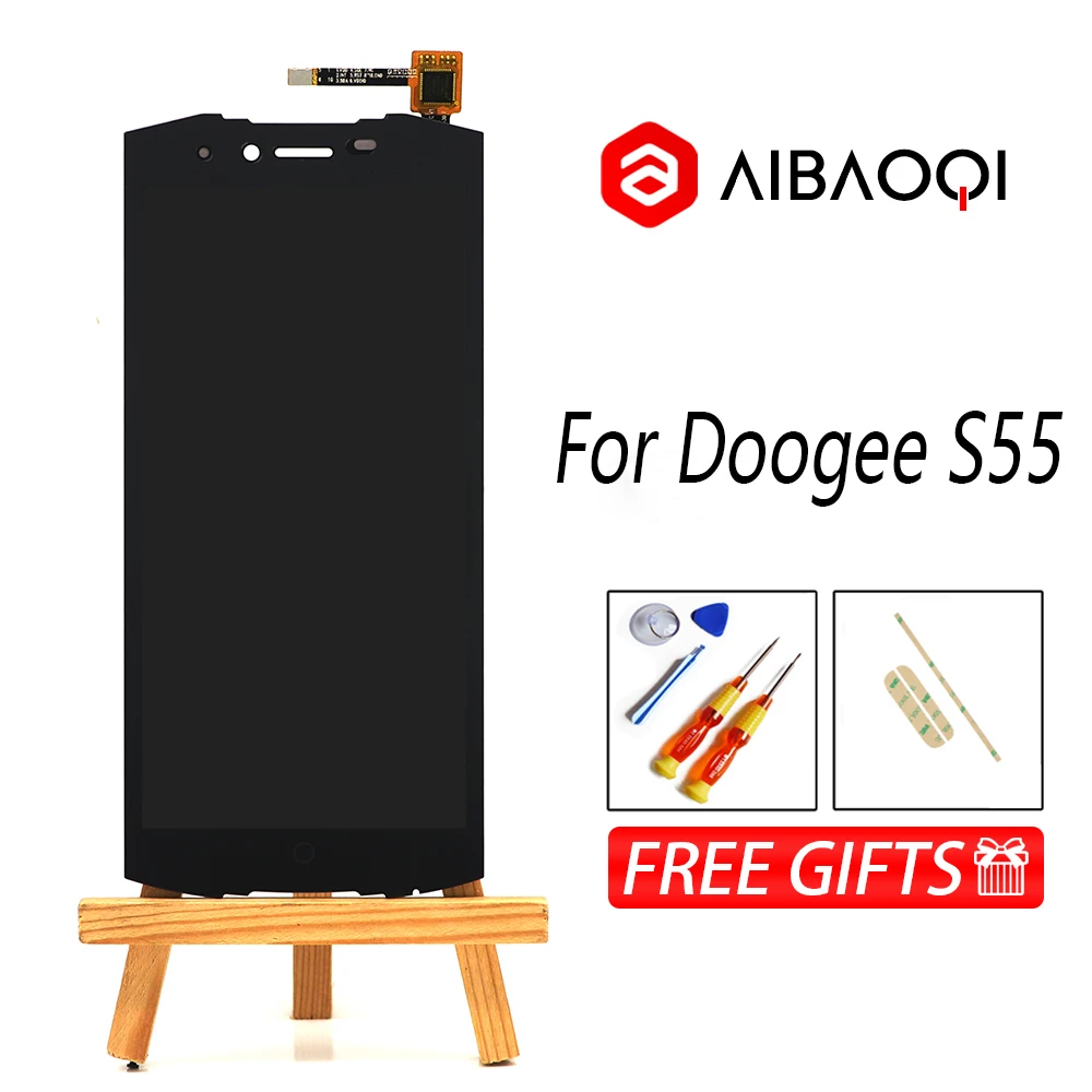 

AiBaoQi New Original 5.5 inch Touch Screen +1440x720 LCD Display Assembly Replacement For Doogee S55/S55 Lite Phone