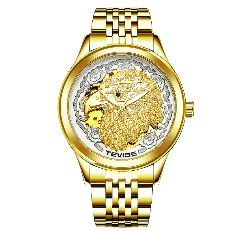 0TEVISE Luxury Gold Watch Men Automatic Men Watches Luminous Hands Animal Eagle Mechanical Wristwatches 2018 New Clock Men (1)