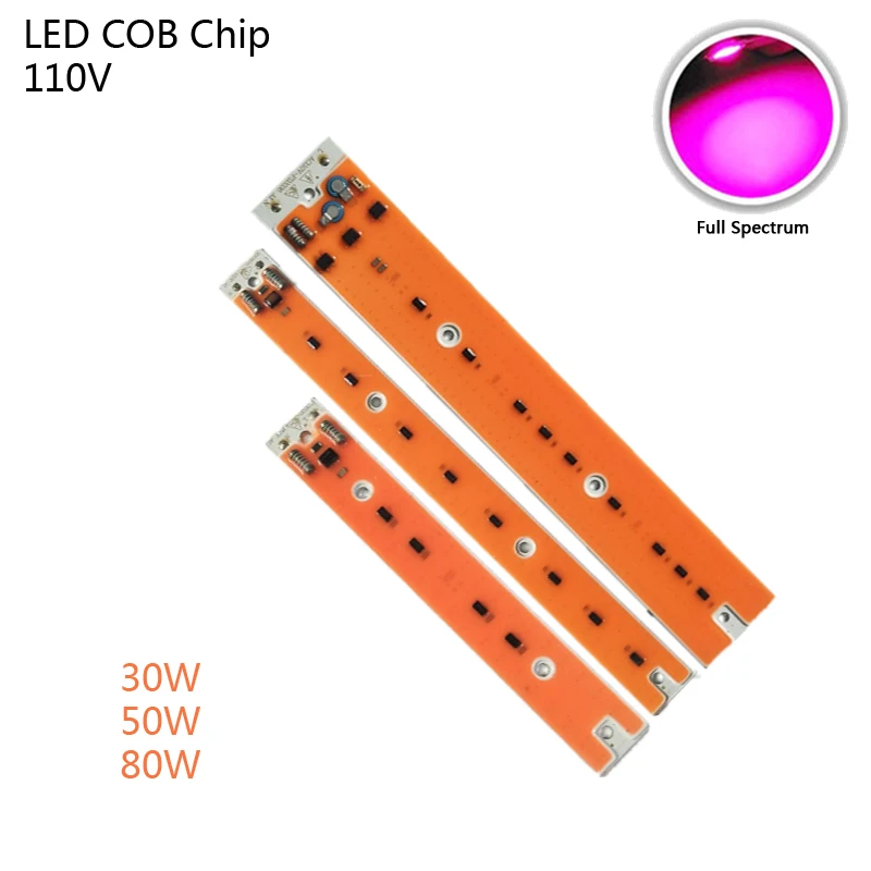 

Smart IC Plants LED Chip Garden Grow Light COB Full Spectrum Indoor 30-80W High Power AC 110V Strip