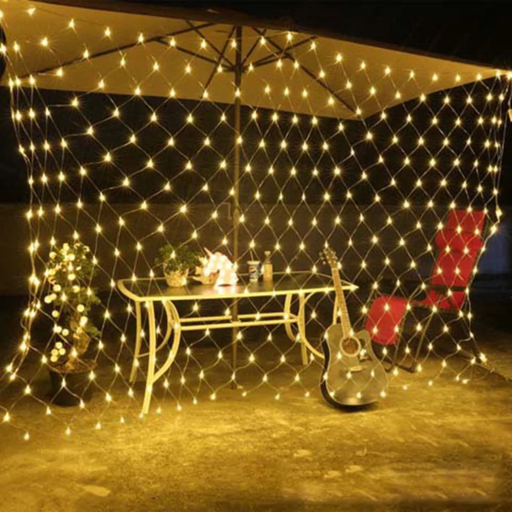 

Outdoor 204 LED String Light Multi Color Waterproof Fishing Net Mesh Holiday Decoration Light for Wedding Party