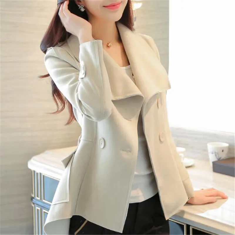Pour Vêtements Manteau Printemps Laine Dame 2018 De Lâche Ceinture Avec Tranchée White Mode Rice Long Casual Nouveau Survêtement Automne K0272 Femmes 7Anq8ZOA