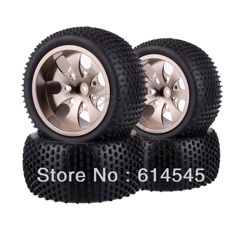 

88123 4xRC Monster Truck Bigfoot Metal Wheel Rim & Tyre Tires 12MM HEX 1:10