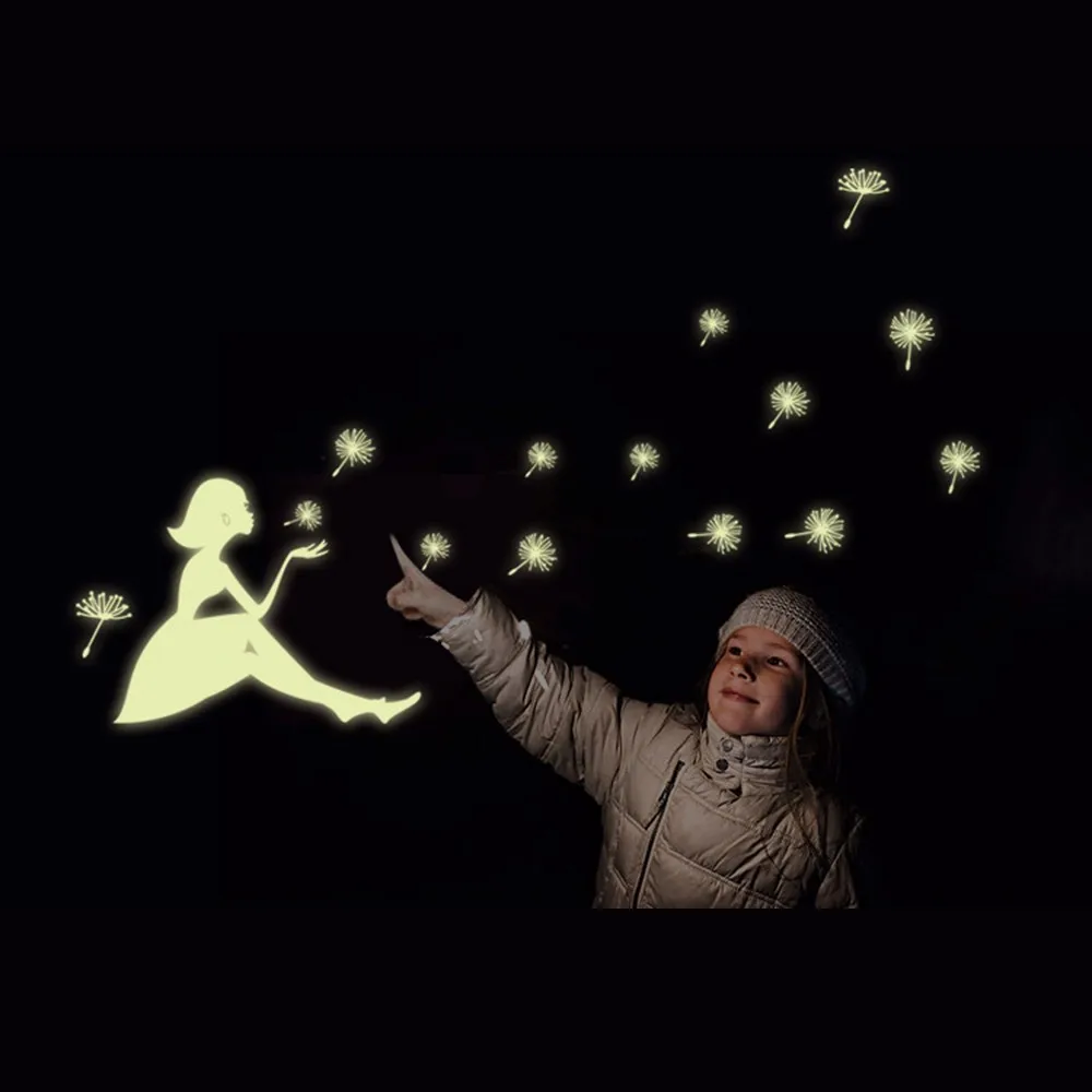 Glow-In-The-Dark-Luminous-Fluorescent-Wall-Sticker-Decorative-Dandelion-Butterfly-Girl-Creative-Figures-Posters-Home-Decor-Decals-HG0220 (5)