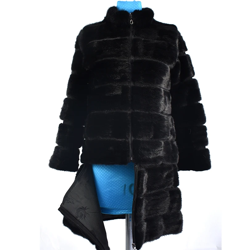 

2019 real mink fur coat jacket transformer removable detachable bottom women natural fox fur coat thick warm street style