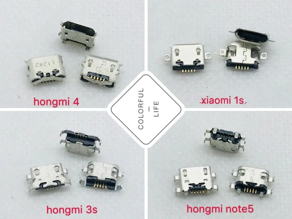 1s hongmi 3s/4 note5 Micro USB Jack 5pin разъем для зарядки и передачи данных штекер
