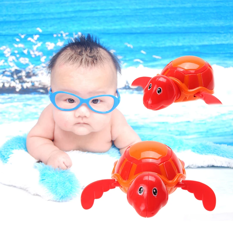 Cartoon Animals Baby Bathing Bath Toy Wind up Swimming Turtle Chain Clockwork Bathing Swim Toy
