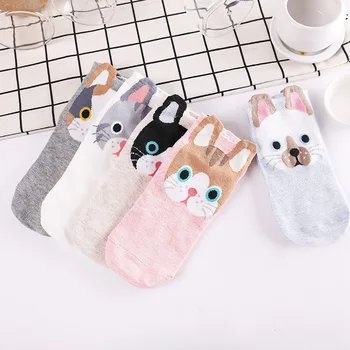 

Fashion Cute Girls Female Cartoon Tube Socks 3D Ear Animal Zoo Cotton Soft Sox Creative Kawaii Korea Summer Autumn Winter Spring