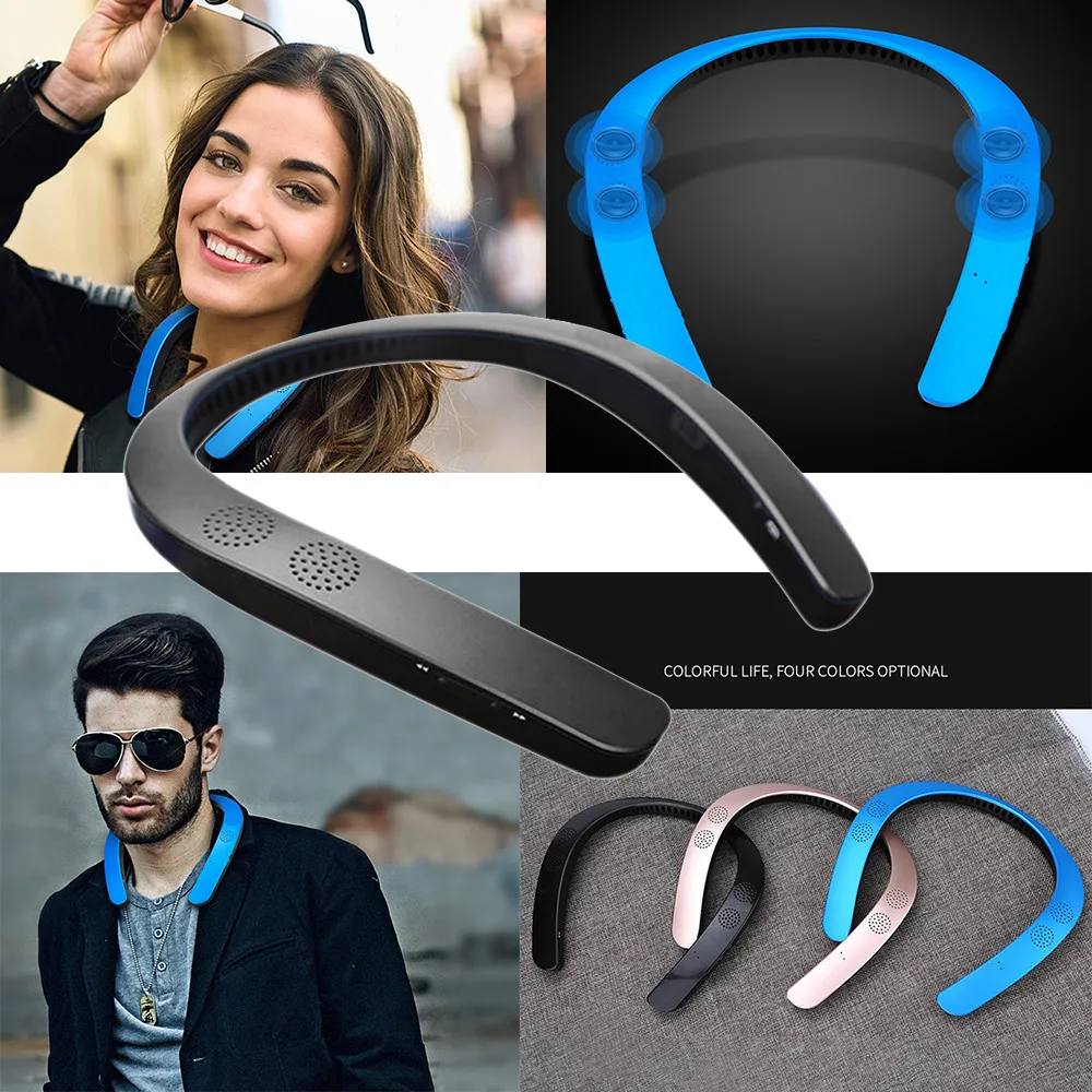 

NEW Consumption Neckband Neck Speaker Bluetooth 5.0 Wireless FM AUX SD USB Stereo For iPhone Dropshipping #10