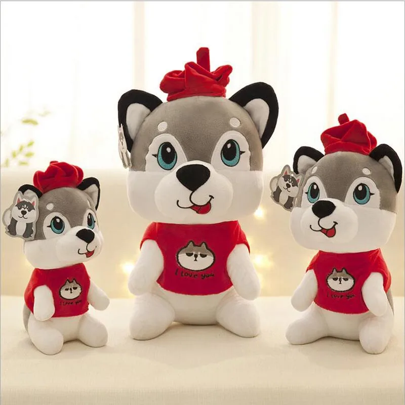 

Husky Dog Wearing Clothe Plush Toy Stuffed Animal Soft Plush Doll Creative Gifts For Children Kids