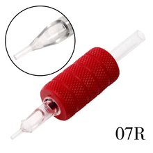 7RT "(25 мм) 20 шт. красная рифленая трубка рукоятки машинки для татуировок с наконечниками профессиональные аксессуары для татуировки оборудование поставка оборудования