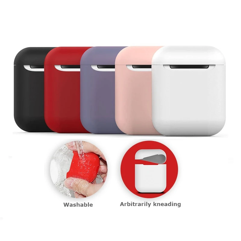 

Soft Silicone Case Earphones for Apple Airpods Bluetooth Wireless Earphone Protective Skin Cover Box for Air Pods Ear Pods Bag