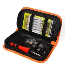 Электрический паяльник Регулируемый температурный припой с 31 шт. железный наконечник и пинцет станция Подставка паяльная проволока набор инструментов