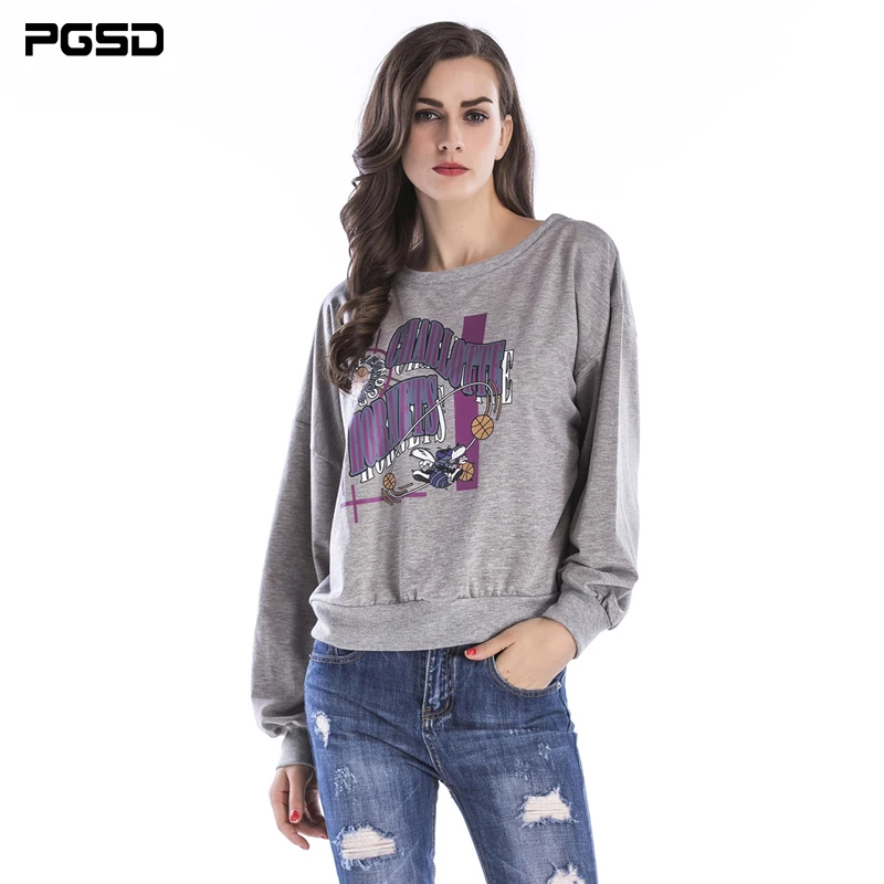 PGSD осенне-зимняя модная однотонная женская одежда свободный свитер с круглым