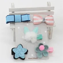 Новые детские ювелирные изделия Детские аксессуары для волос, набор кроличьи уши норки мяч шпилька бабочка узел украшения для волос