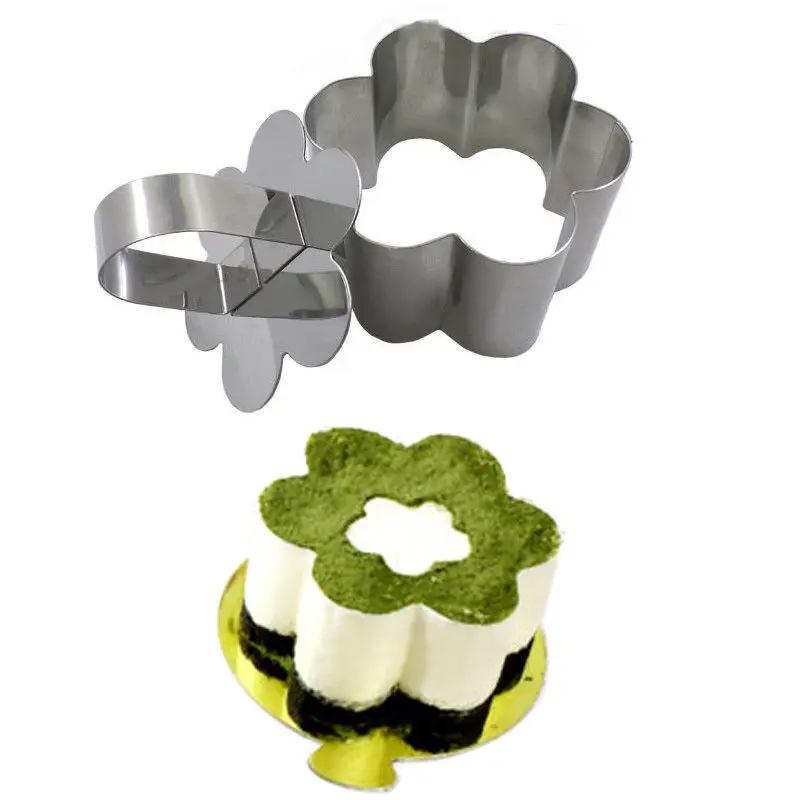 Салат десерт высечки мусс кольцо сыра Тирамису нож для печенья Кондитерские наконечники Инструменты для выпечки, сделай сам формы из нержавеющей стали - Цвет: E