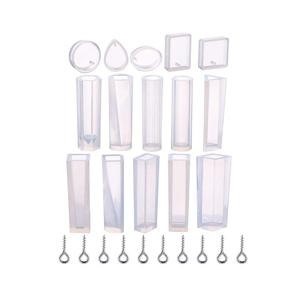 

115pcs /set Fashion Pendant Scrapbooking Mold Cuboids Pendant Silicone Molds For Epoxy Resin Beads Jewelry Resin Craft Mold