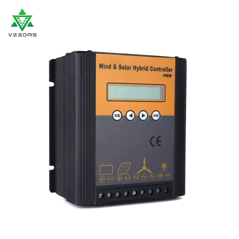 VESDAS 400W PMW 200W ветер и солнечный гибридный контроллер с ЖК дисплеем подходит для