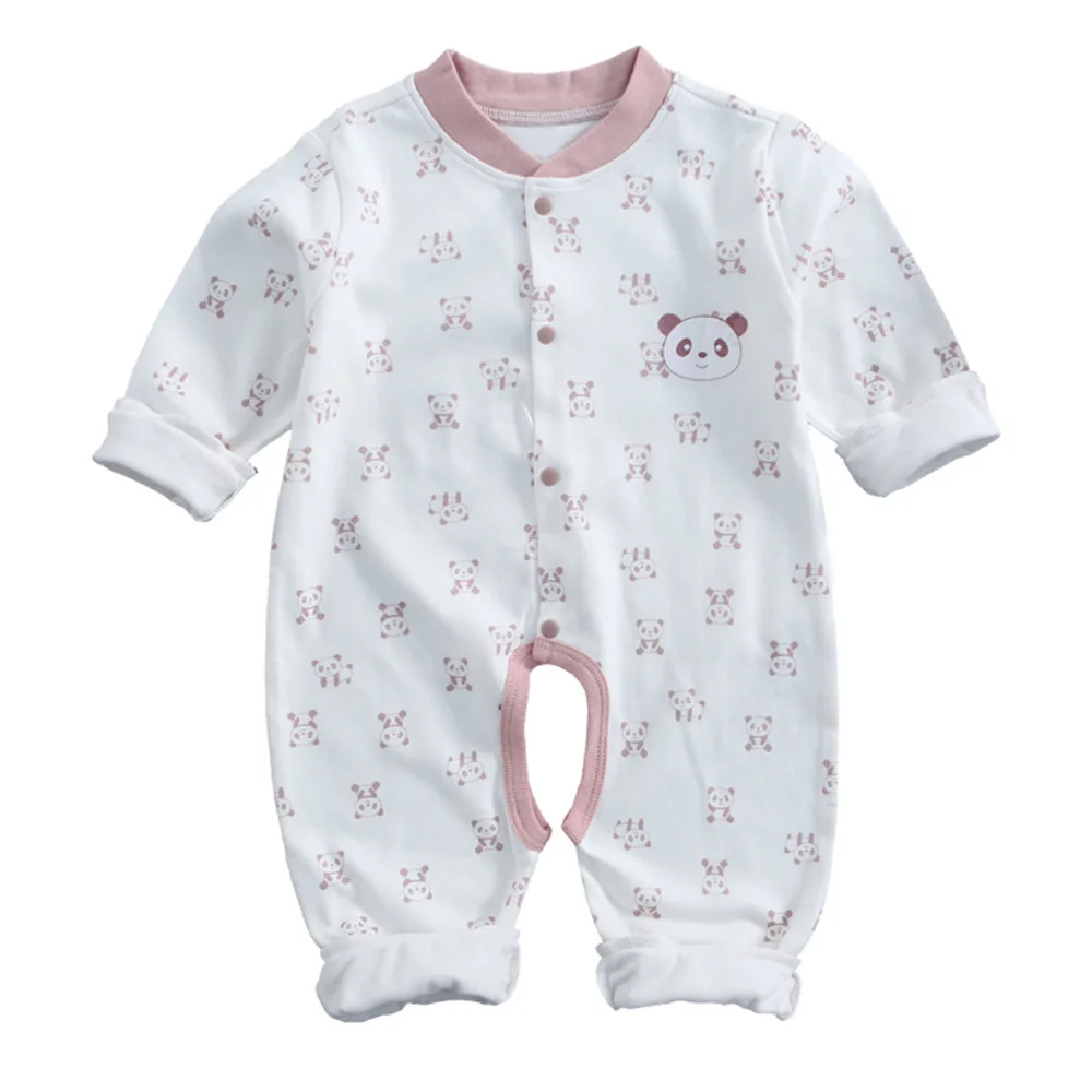 

O-neck Long-sleeved Jumpsuit Baby Boys and Girls Climbing Clothes CottonNewborn Panda Cartoon Onesies
